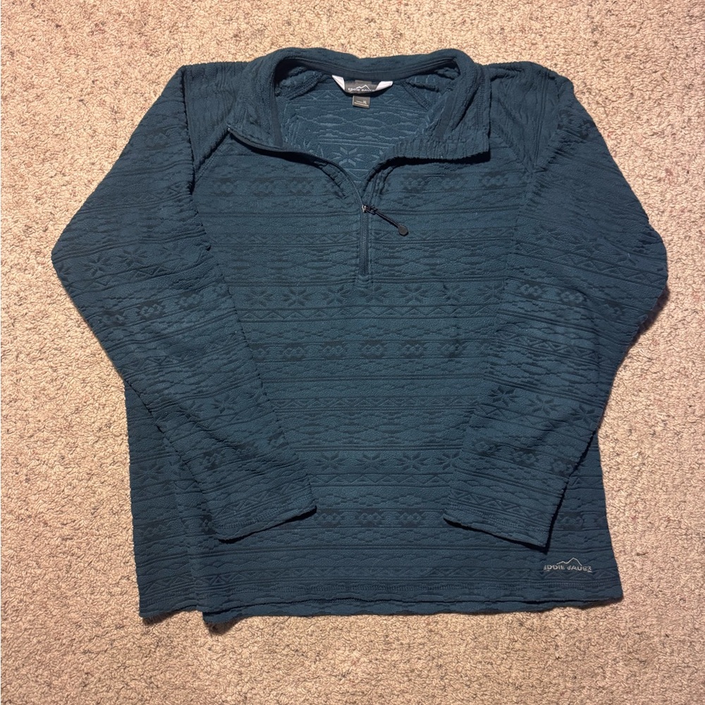 Eddie Bauer Textured Blue Pullover